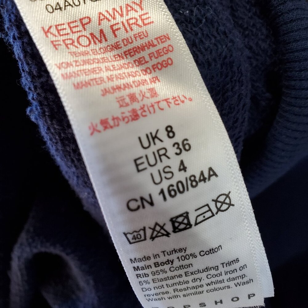 Topshop Womens Navy Blue Funnel Neck Sweater Size 4 US - Picture 4 of 5